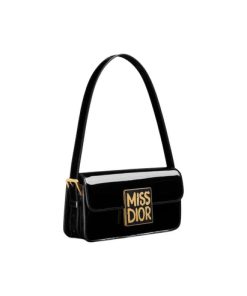 Dior Miss Dior Flap Bag Patent Black
