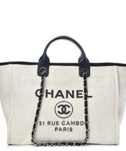 CHANEL Woven Straw Raffia Extra Large Deauville Tote
