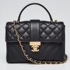 CHANEL BLACK GOLD CLASS CC TOP HANDLE BAG
