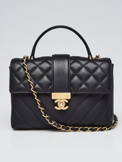 CHANEL BLACK GOLD CLASS CC TOP HANDLE BAG