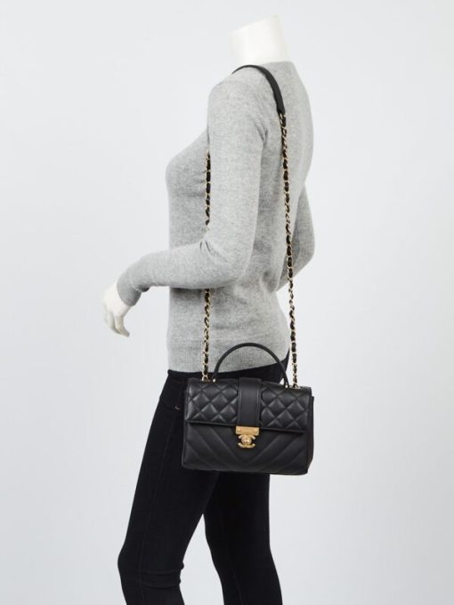 CHANEL BLACK GOLD CLASS CC TOP HANDLE