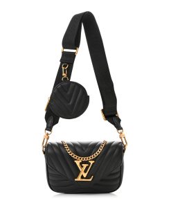 LOUIS VUITTON Calfskin New Wave Multi Pochette Black